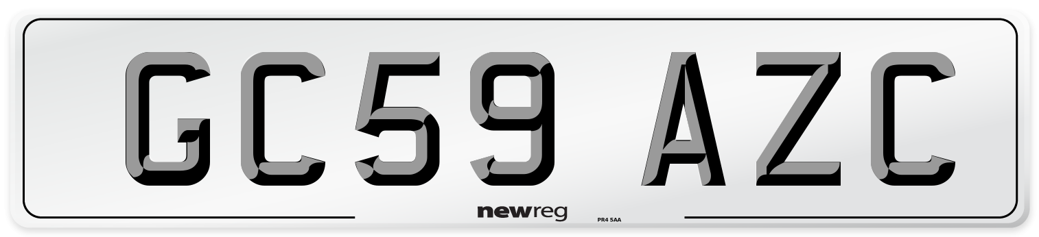 GC59 AZC Number Plate from New Reg